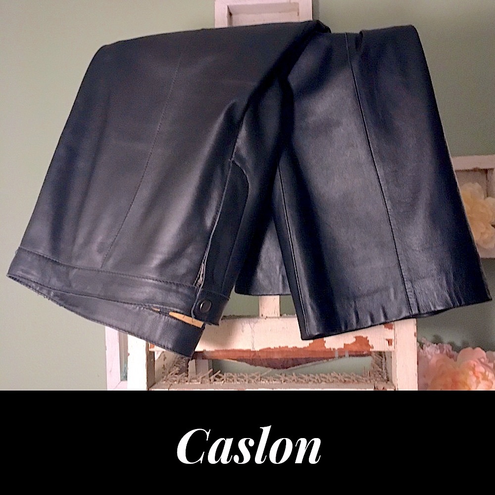 LAMBSKIN Caslon Leather Straight Leg Trouser Slack